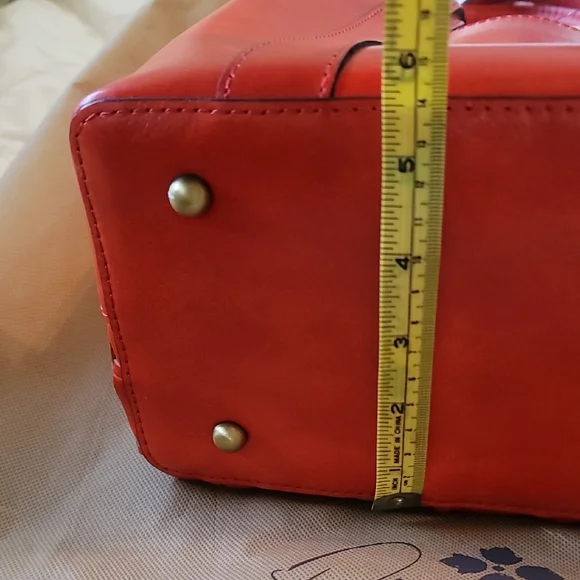 Patricia Nash Bright Coral Woven Leather Tote - Picture 7 of 12